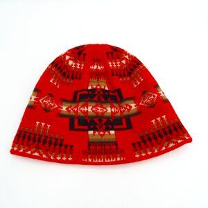 Pendleton Merino Wool Red Southwestern Aztec Print Knit Hat